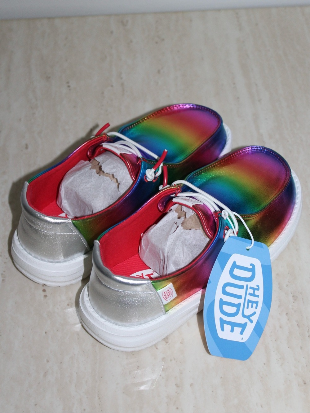 Hey Dude Wendy Rainbow Metallic Shoes (Youth/Kids) - Picture 13 of 16